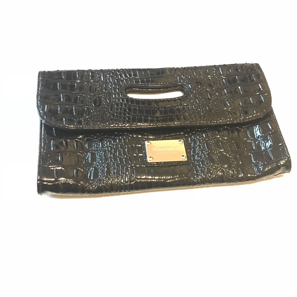 Nine West Black Patent Clutch